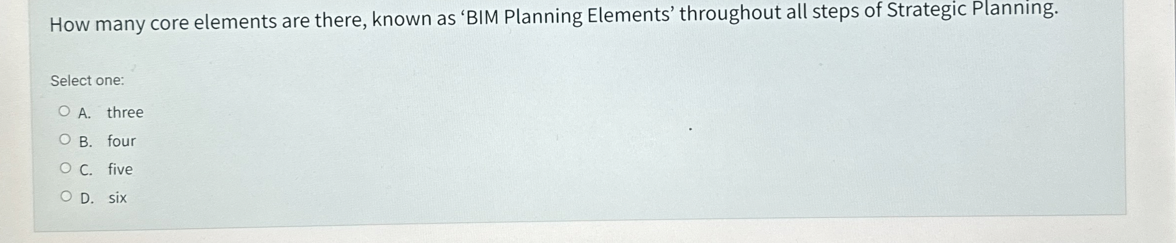  How many core elements are there, known as 'BIM Planning Elements'
