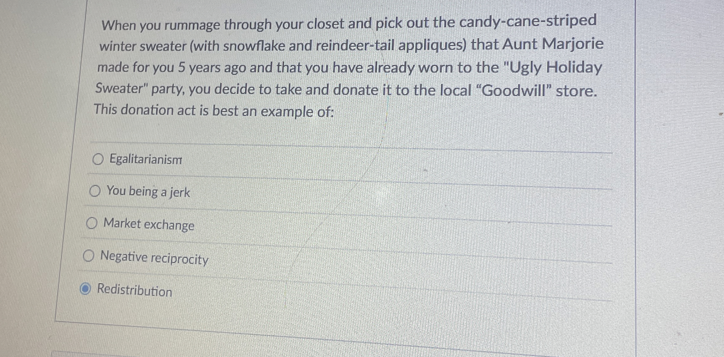  When you rummage through your closet and pick out the candy-cane-striped