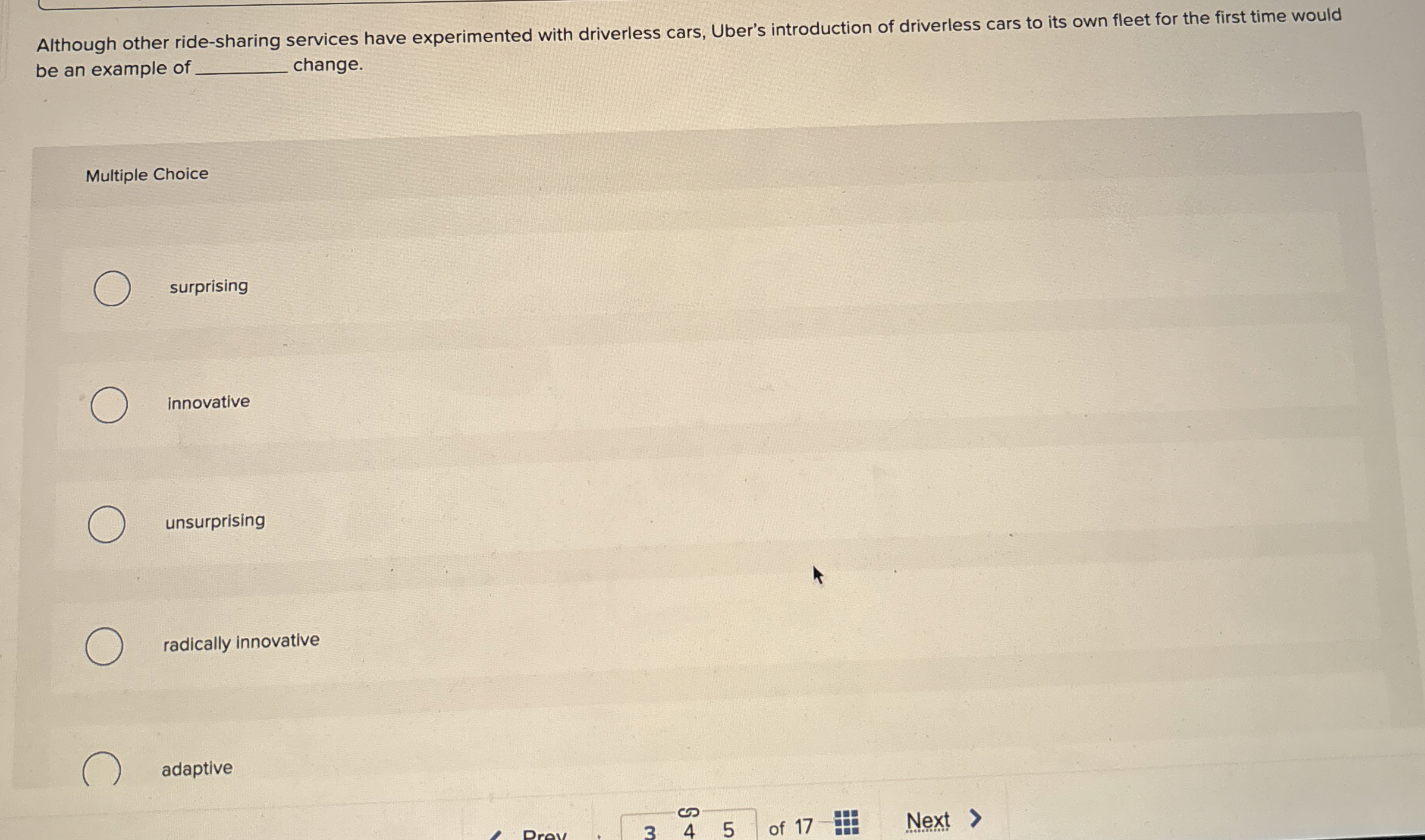  Although other ride-sharing services have experimented with driverless cars, Uber's introduction