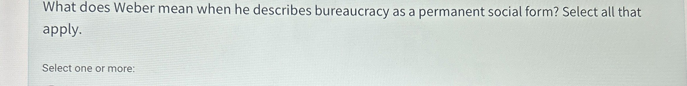  What does Weber mean when he describes bureaucracy as a permanent