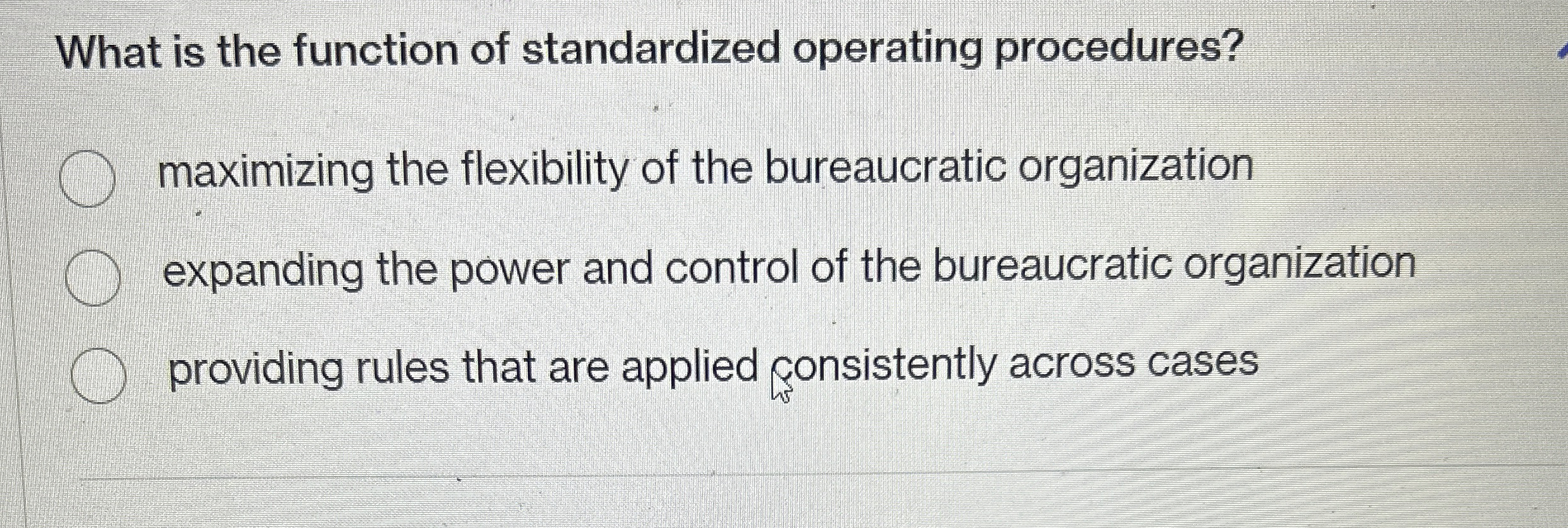  What is the function of standardized operating procedures? maximizing the flexibility