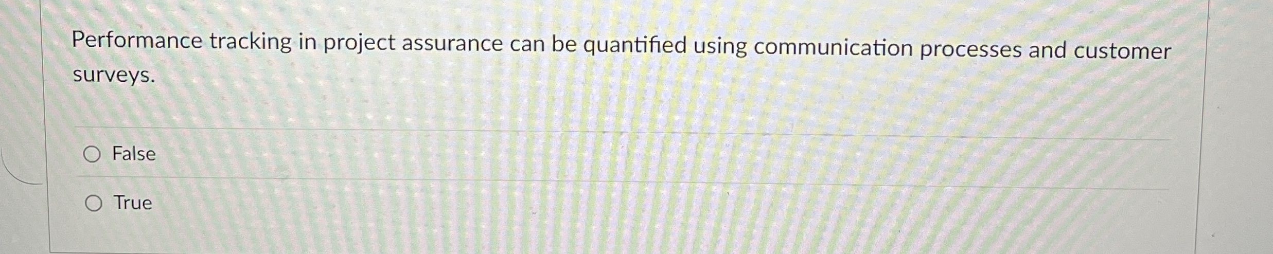  Performance tracking in project assurance can be quantified using communication processes