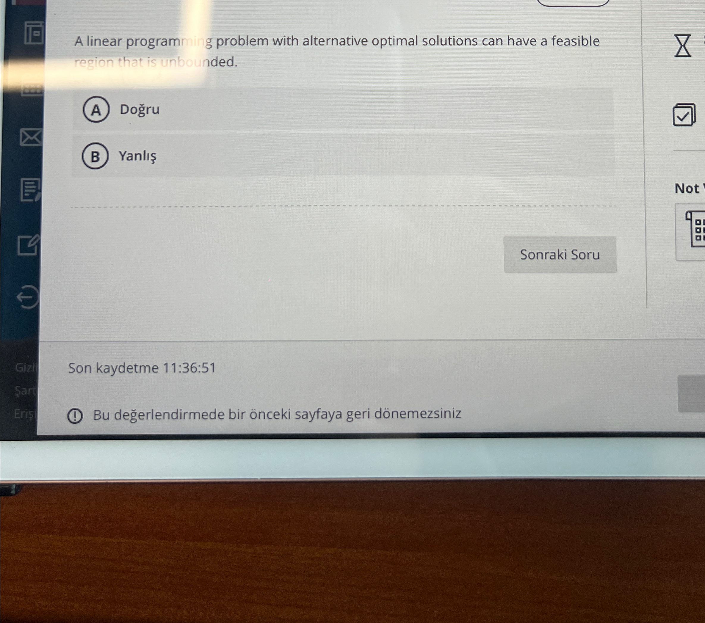  A linear programming problem with alternative optimal solutions can have a