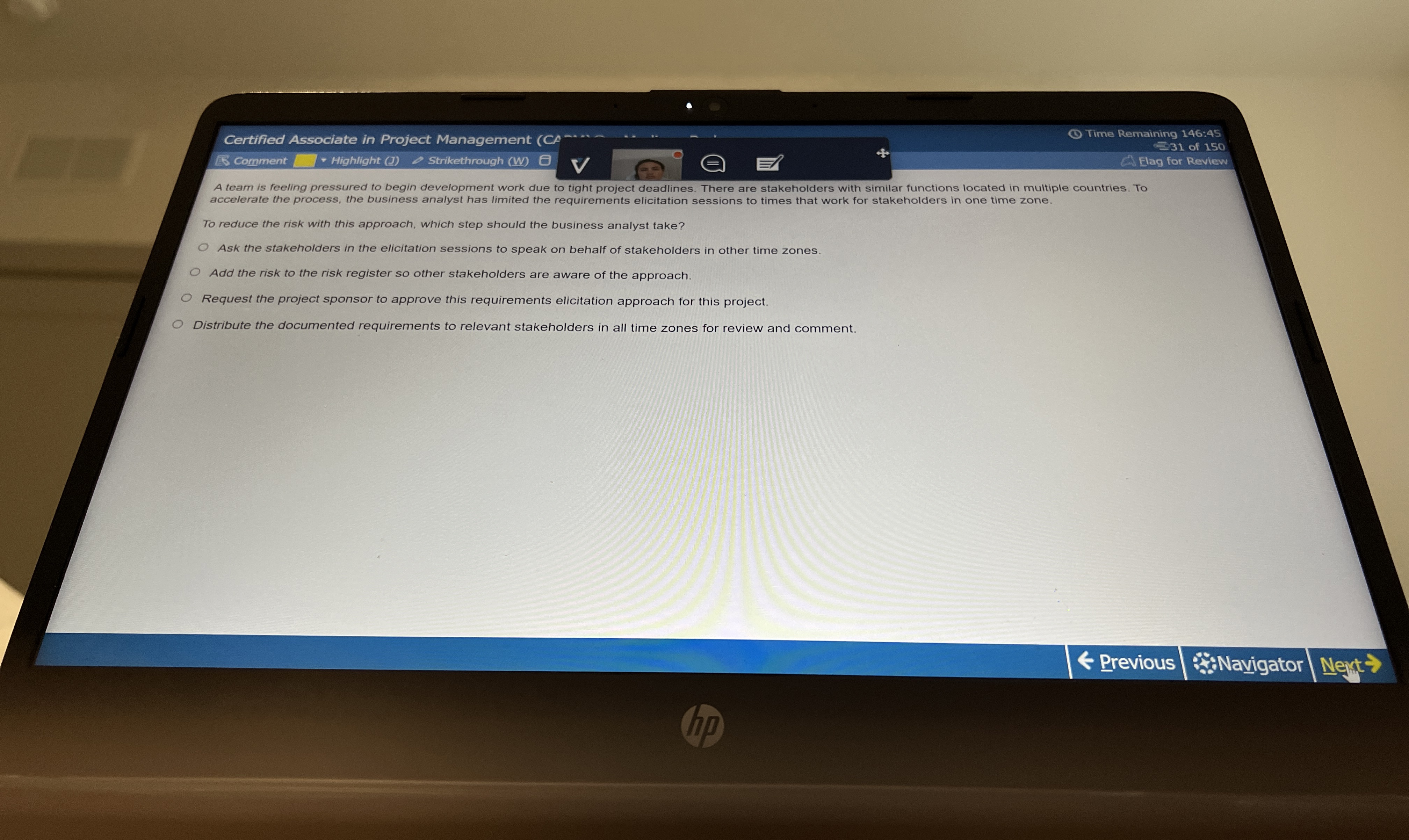  Certified Associate in Project Management ( Time Remaining 146:45 31 of