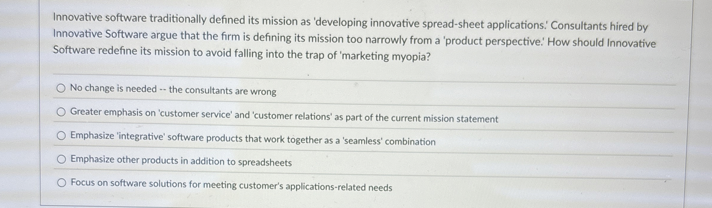  Innovative software traditionally defined its mission as 'developing innovative spread-sheet applications.'