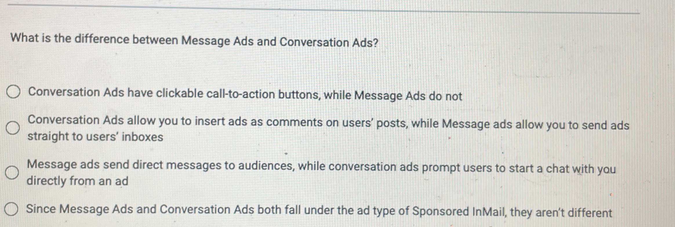  What is the difference between Message Ads and Conversation Ads? Conversation