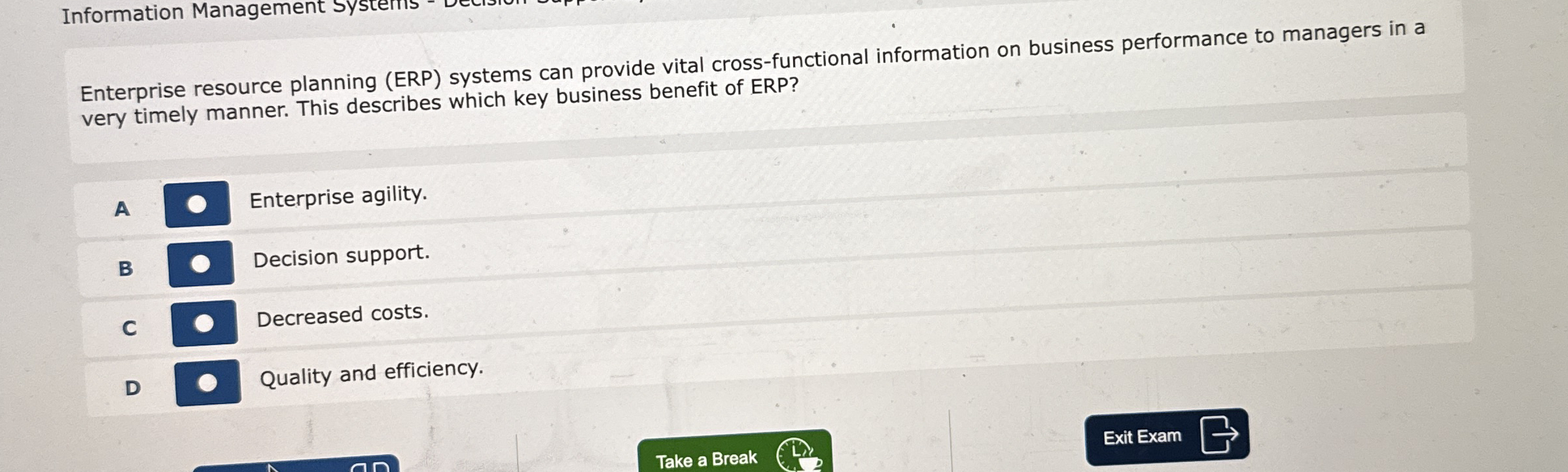  Information Management Systems - Enterprise resource planning (ERP) systems can provide