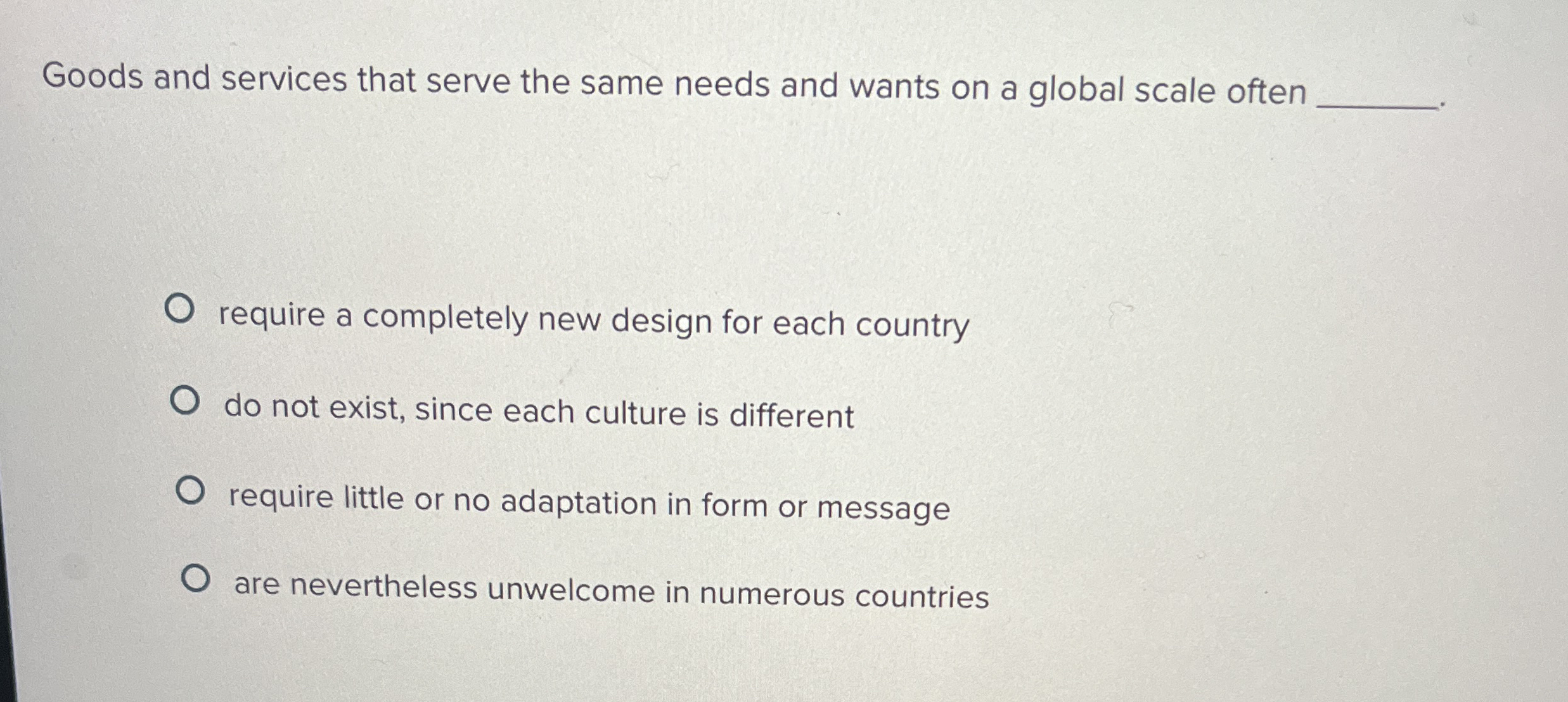  Goods and services that serve the same needs and wants on