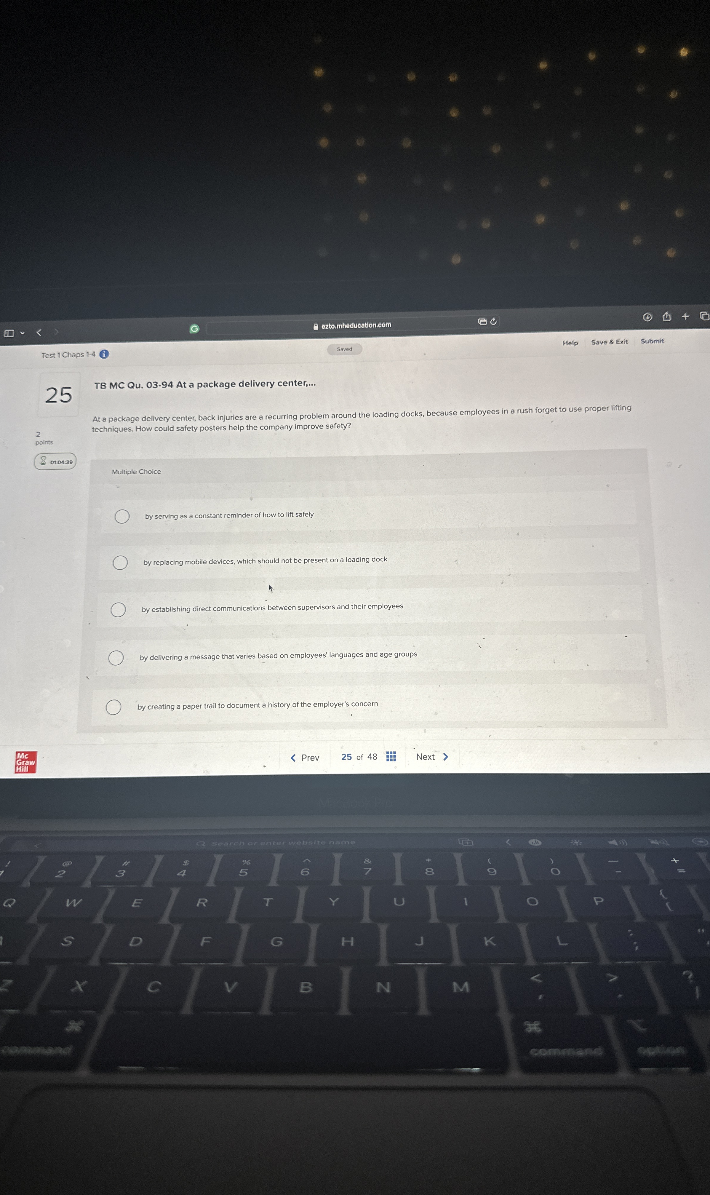  TB MC Qu.03-94 At a package delivery center,... At a package