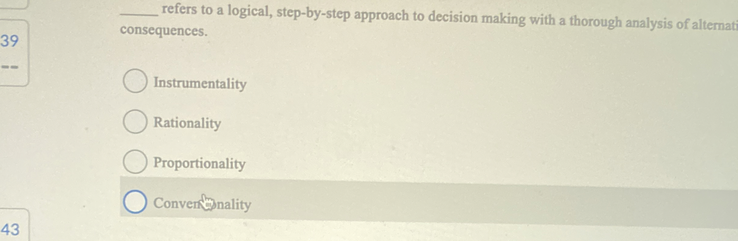  refers to a logical, step-by-step approach to decision making with a