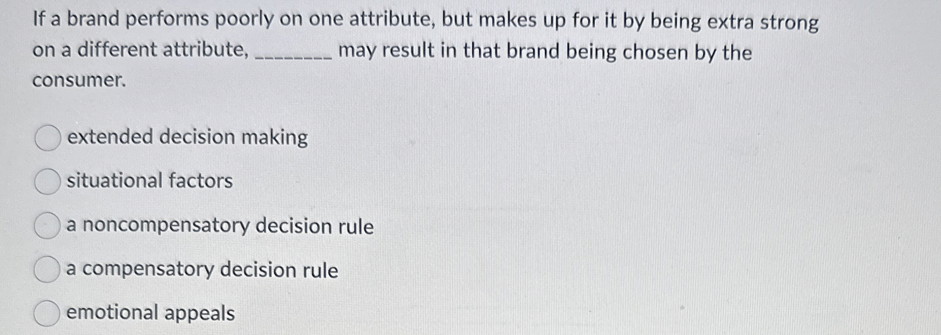  If a brand performs poorly on one attribute, but makes up