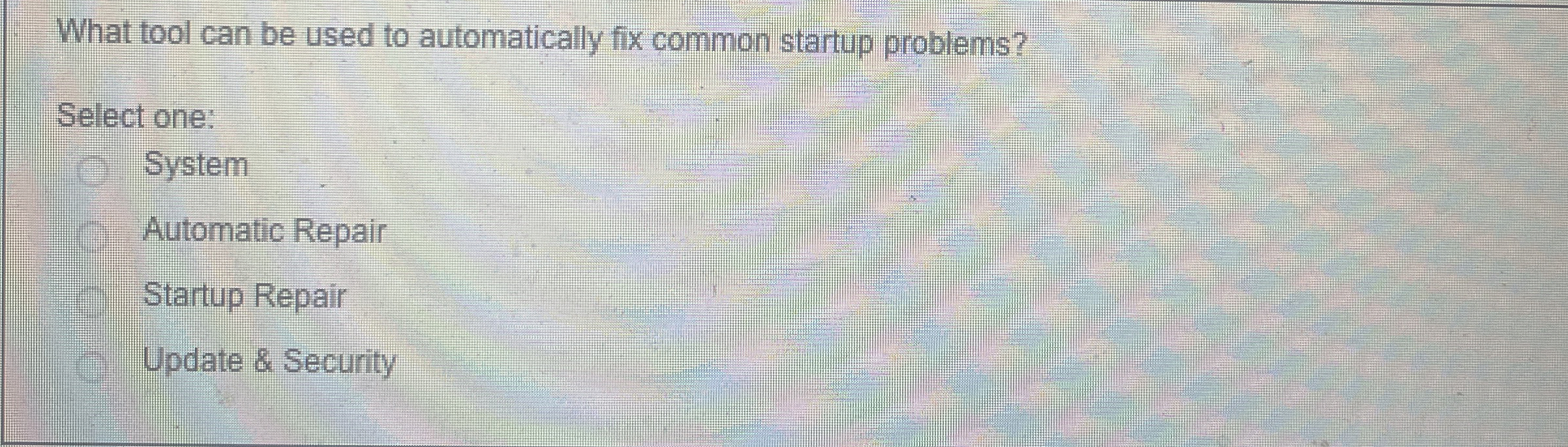  What tool can be used to automatically fix common startup problems?