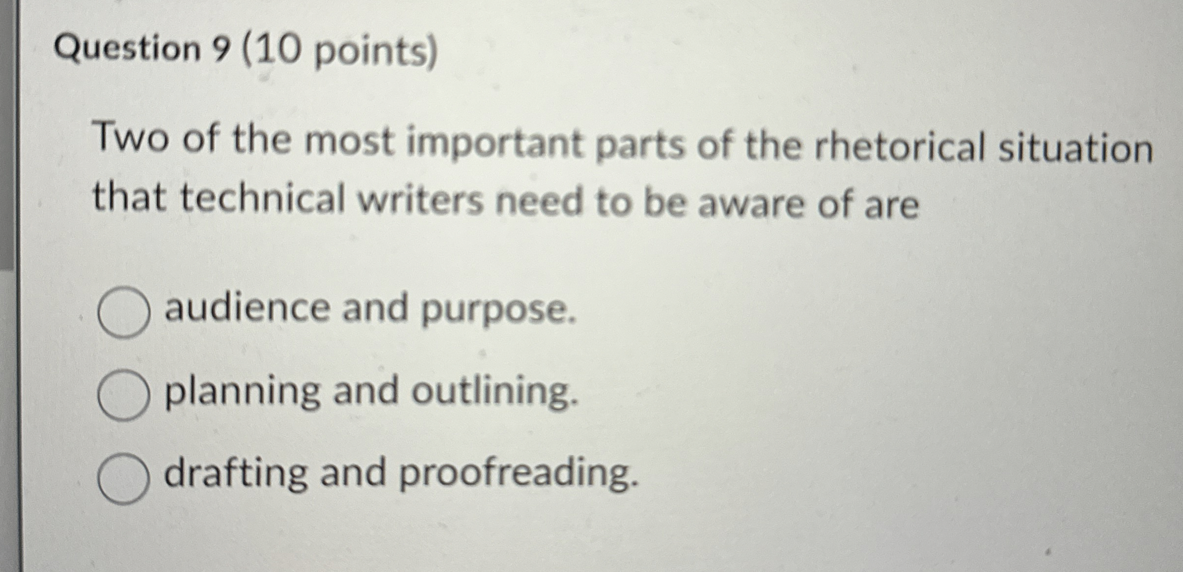  Question 9(10 points) Two of the most important parts of the