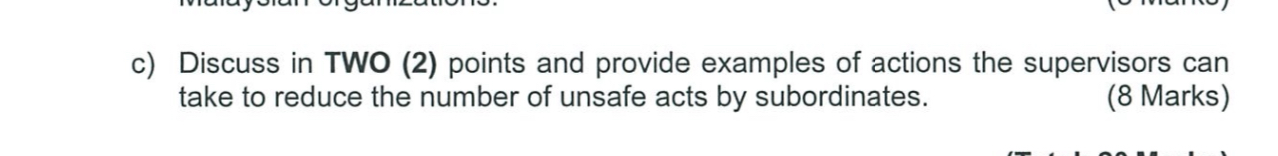  c) Discuss in TWO (2) points and provide examples of actions
