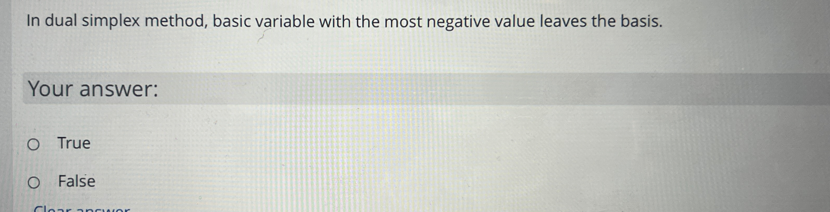  In dual simplex method, basic variable with the most negative value