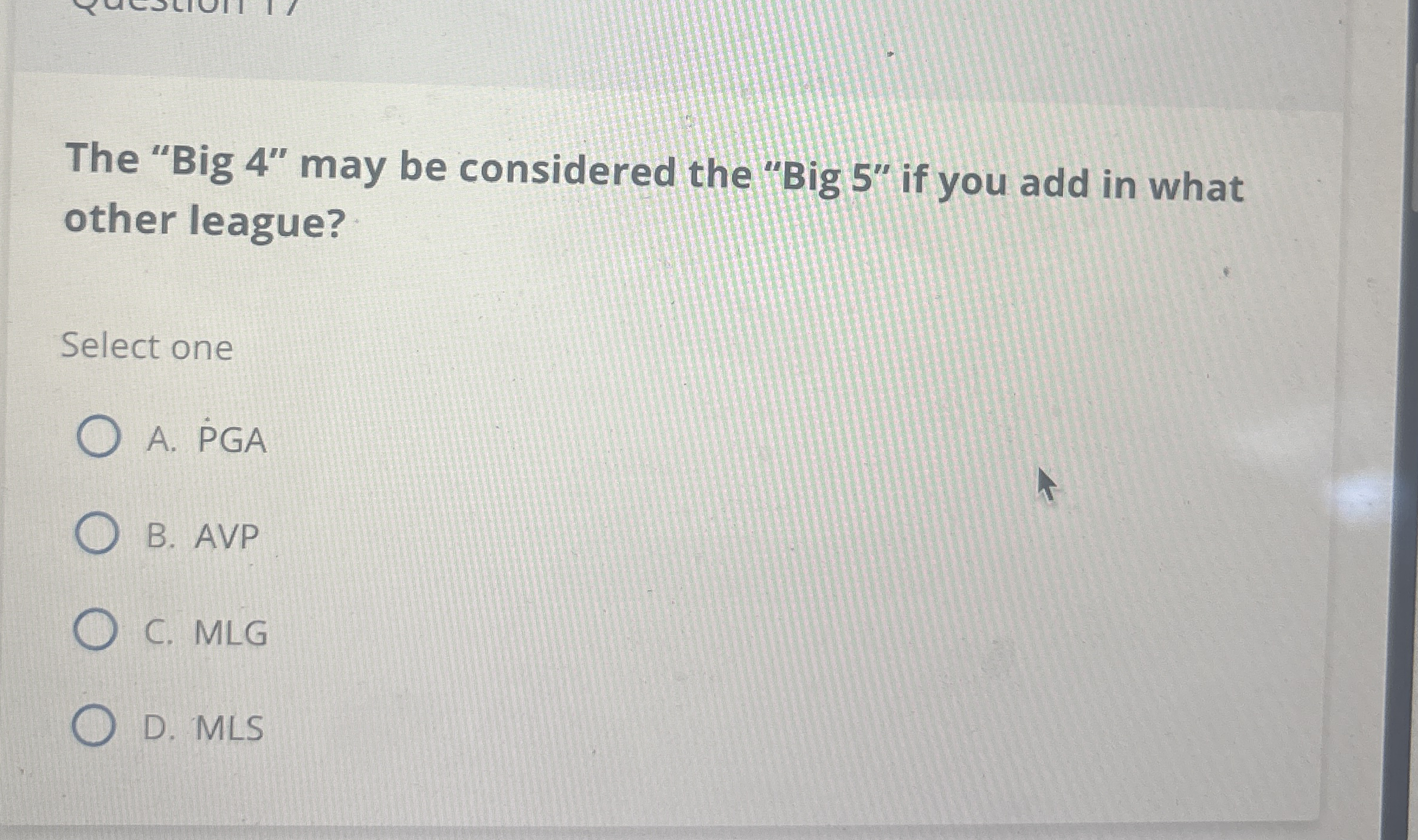  The "Big 4" may be considered the "Big 5" if you