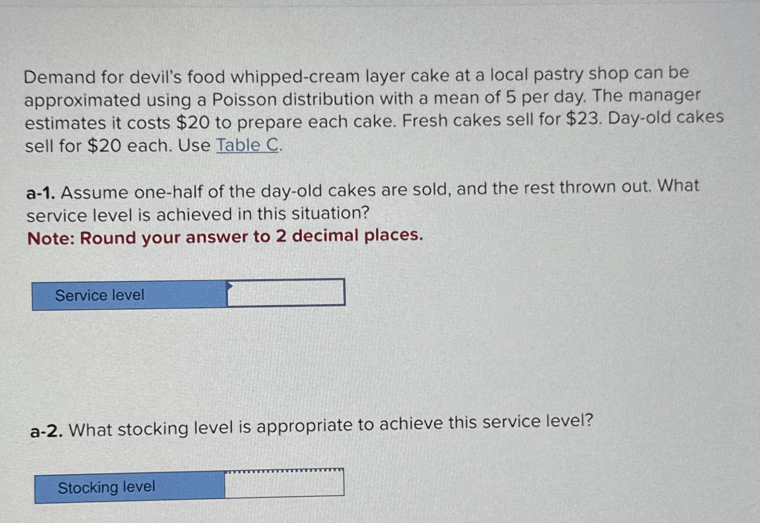  Demand for devil's food whipped-cream layer cake at a local pastry