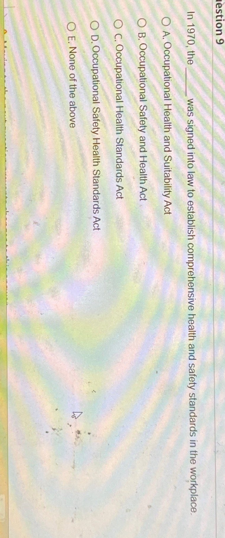  In 1970, the was signed into law to establish comprehensive health