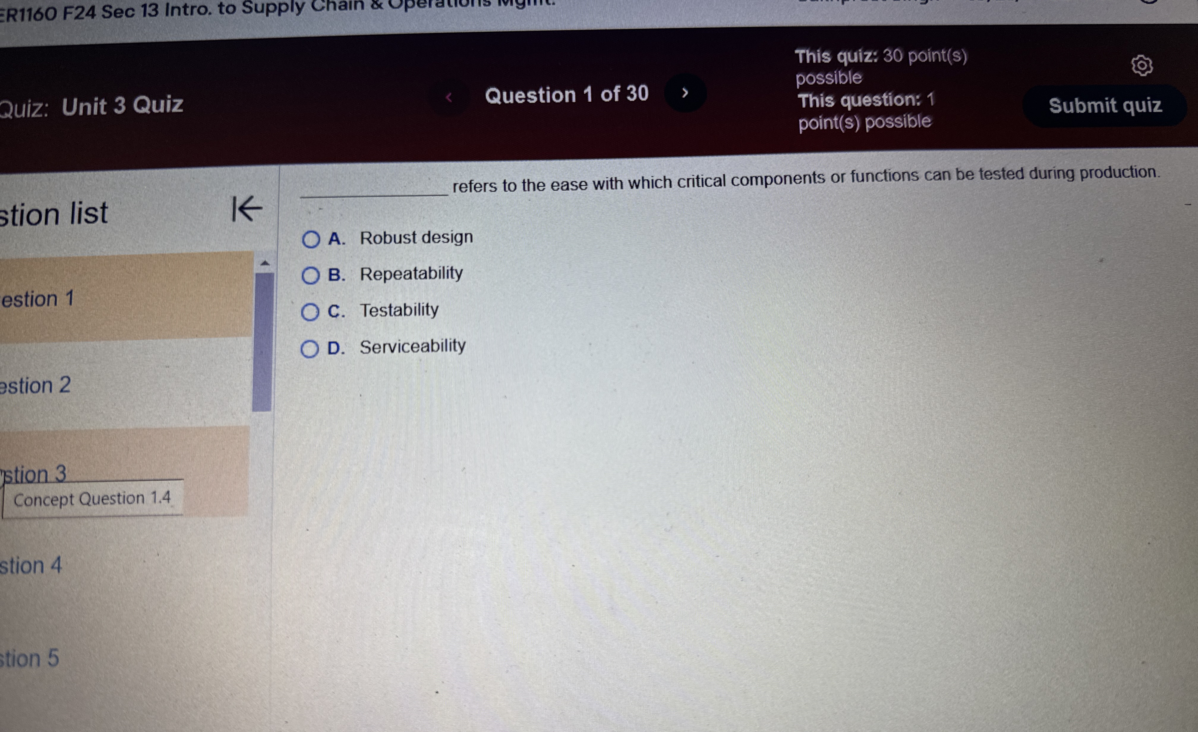  refers to the ease with which critical components or functions can