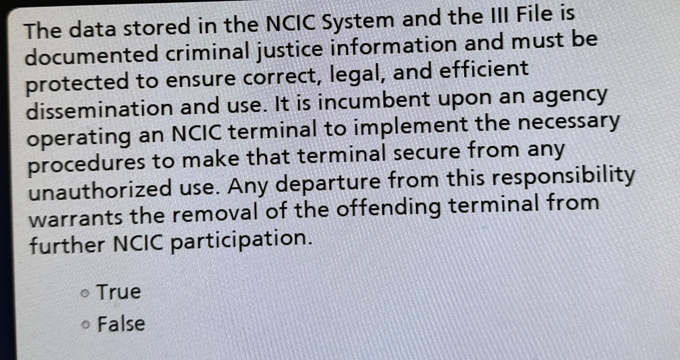  The data stored in the NCIC System and the III File