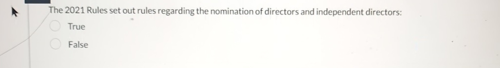  The 2021 Rules set out rules regarding the nomination of directors