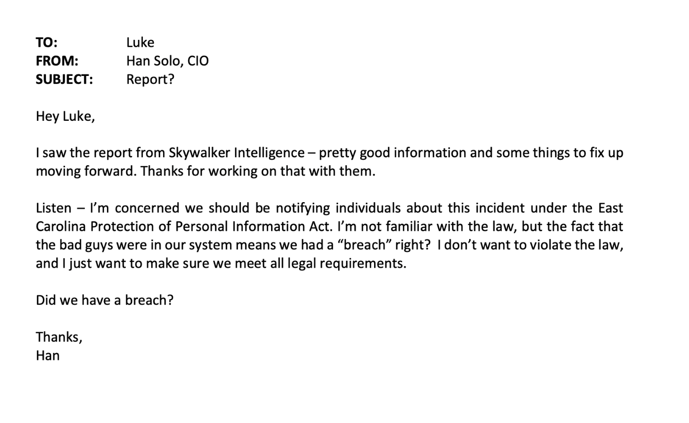 and to issue a report to TonTon Tech regarding the incident. The