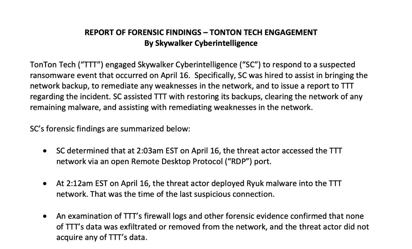 any weaknesses in the network, and to issue a report to TonTon