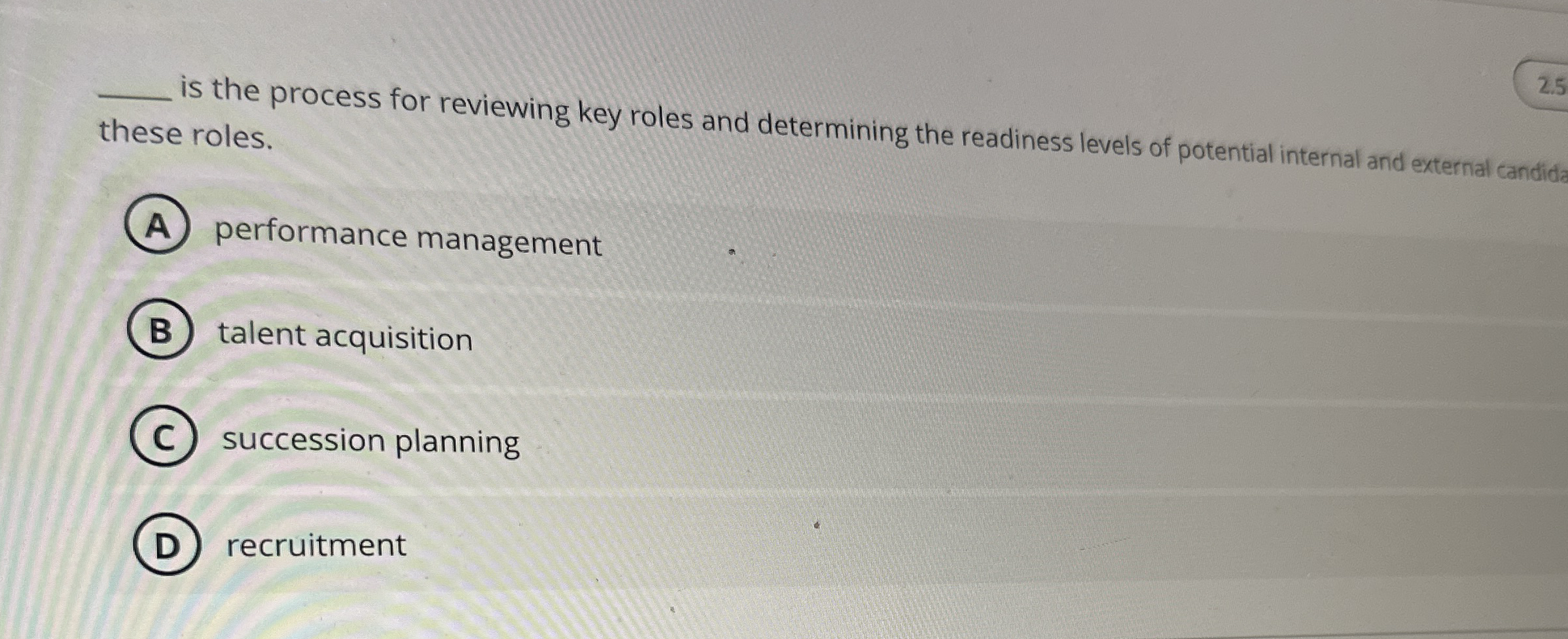  is the process for reviewing key roles and determining the readiness