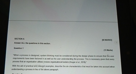 SECTION A. Mo wars: Answer ALL the questiens in this section.