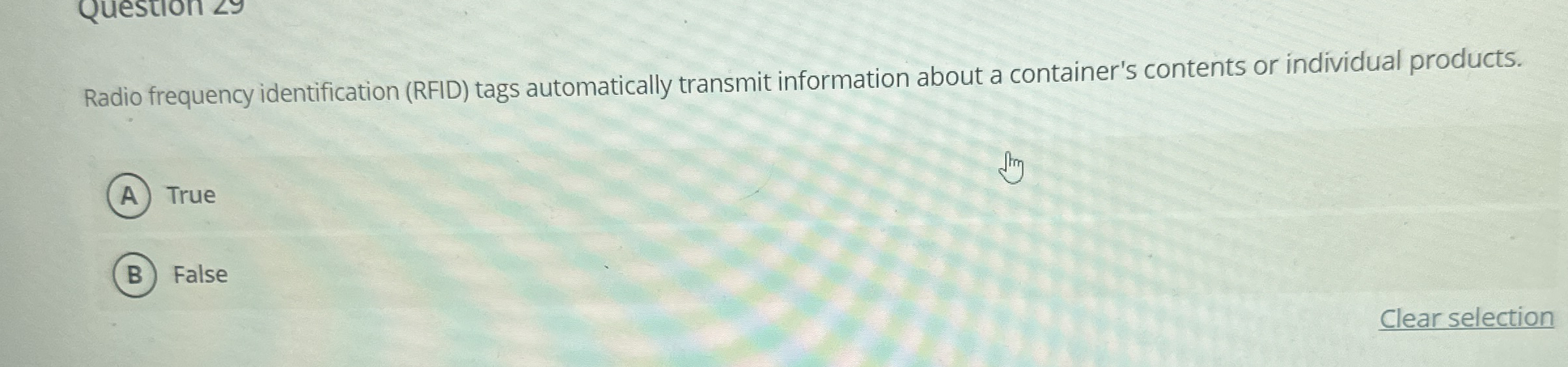  Radio frequency identification (RFID) tags automatically transmit information about a container's