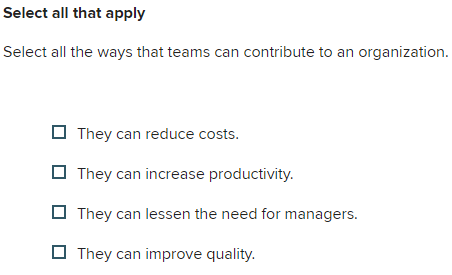  Select all that apply Select all the ways that teams can