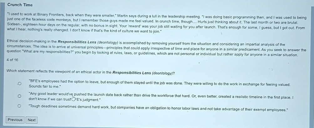  Crunch Time "I used to work at Binary Frontiers, back when