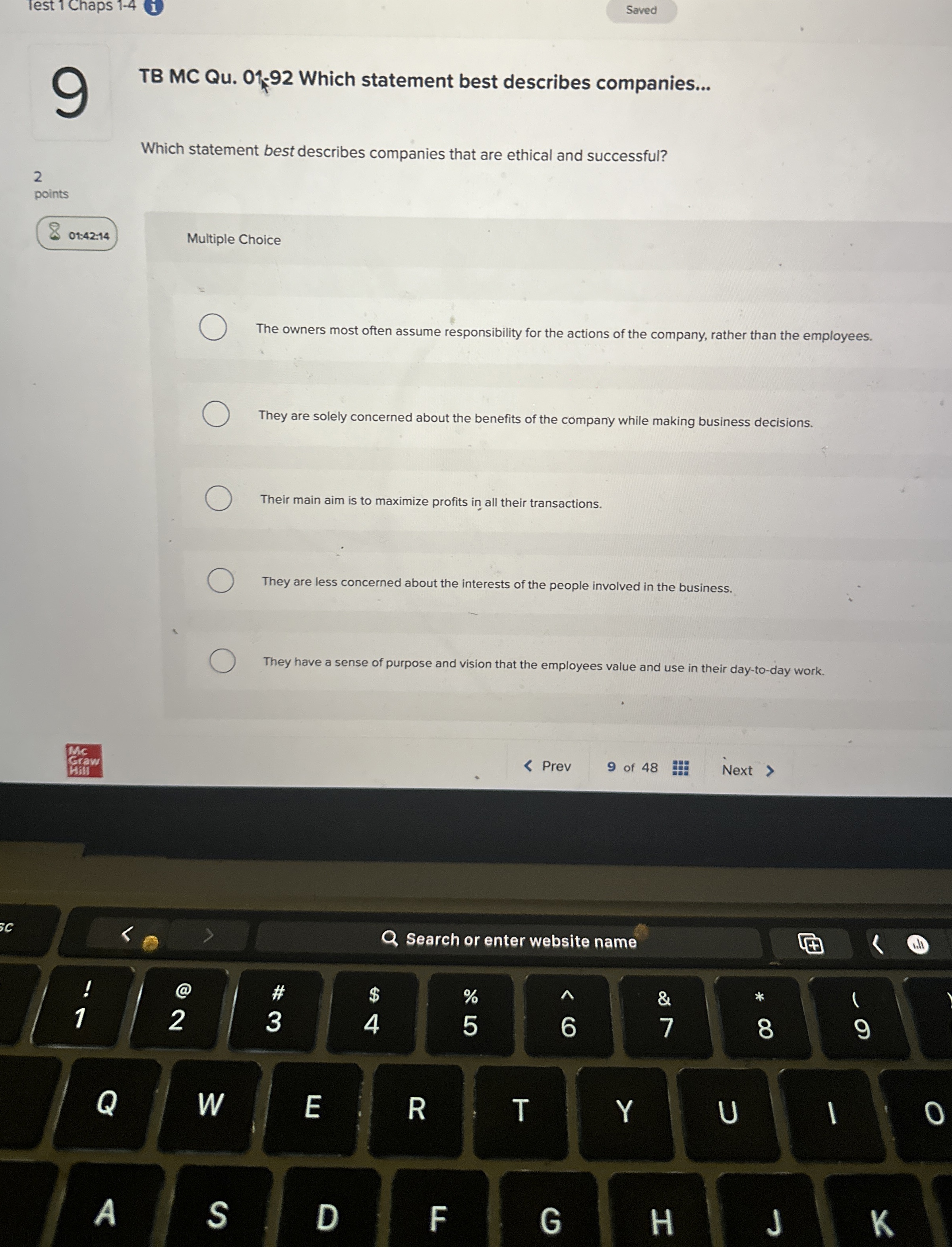  TB MC Qu.01-92 Which statement best describes companies... Which statement best