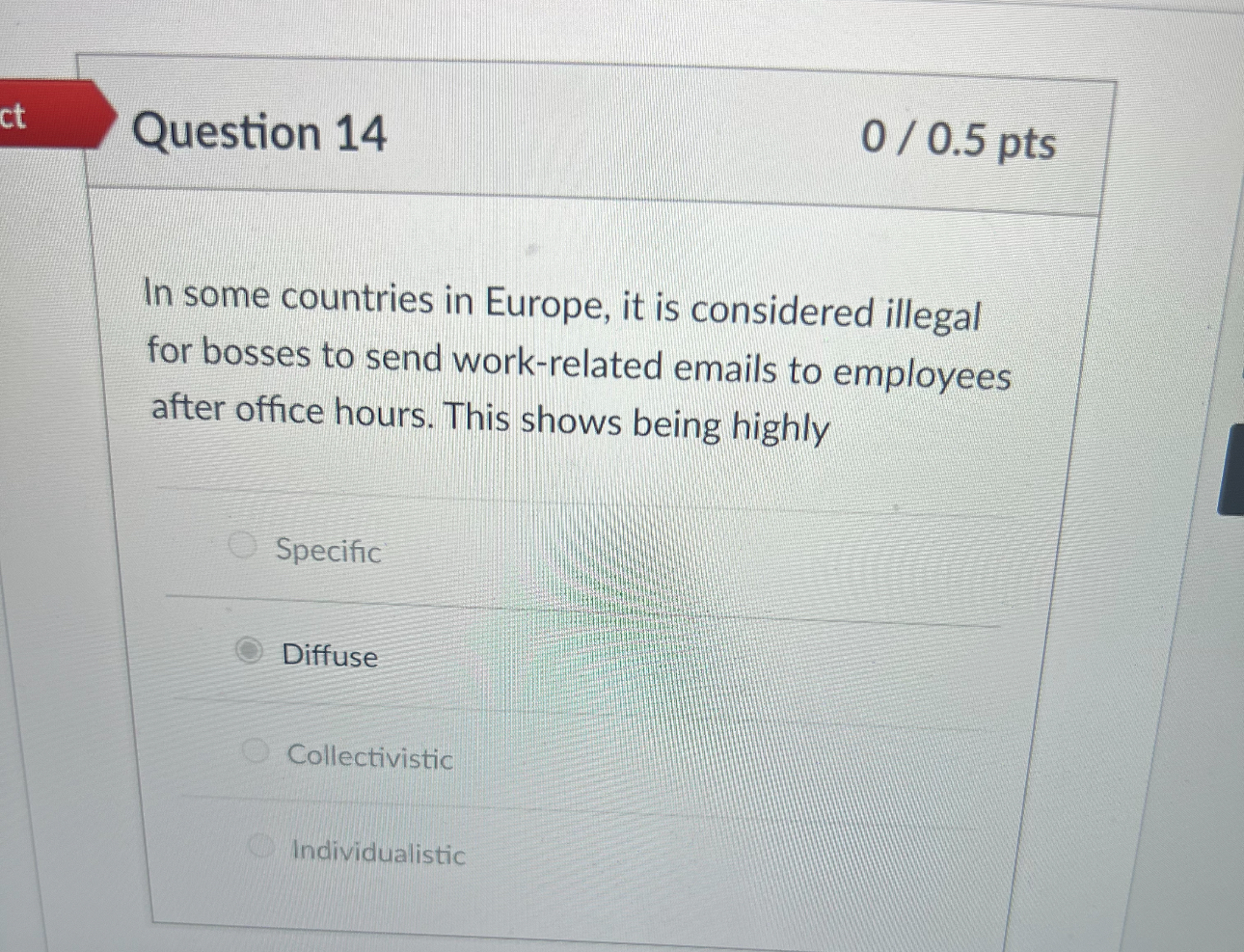  Question 14 00.5 pts In some countries in Europe, it is