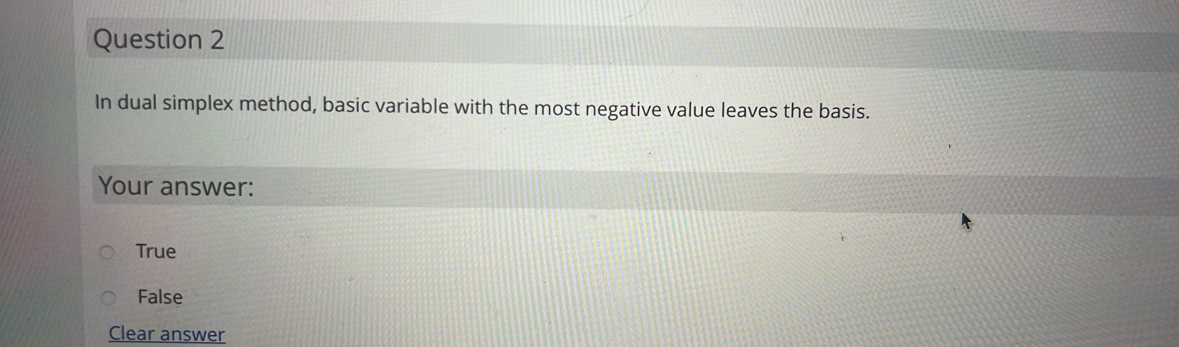  In dual simplex method, basic variable with the most negative value