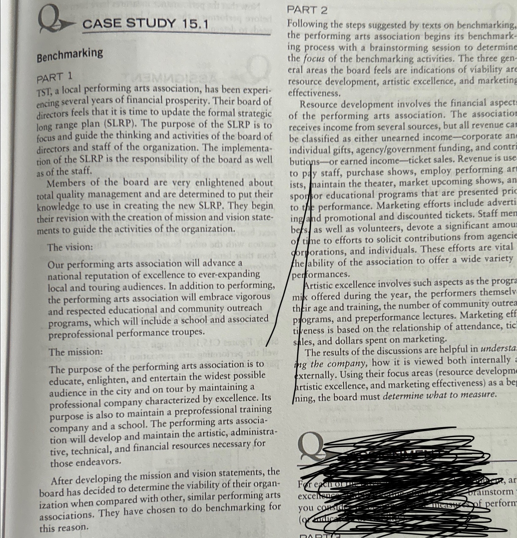  Q. CASE STUDY 15.1 Benchmarking PART 1 TST, a local performing