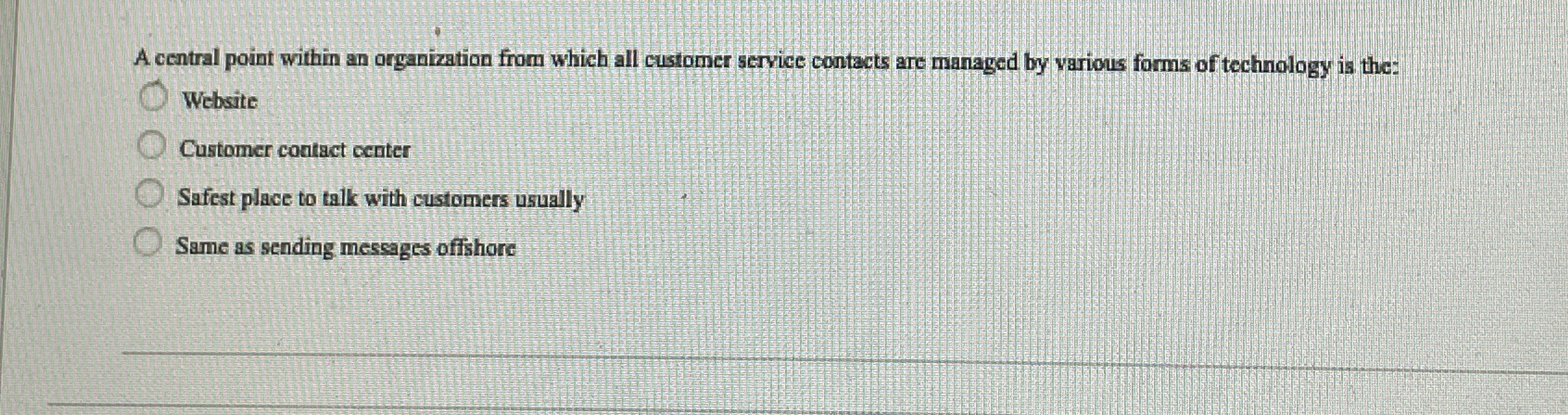  A central point within an organization from which all customer service