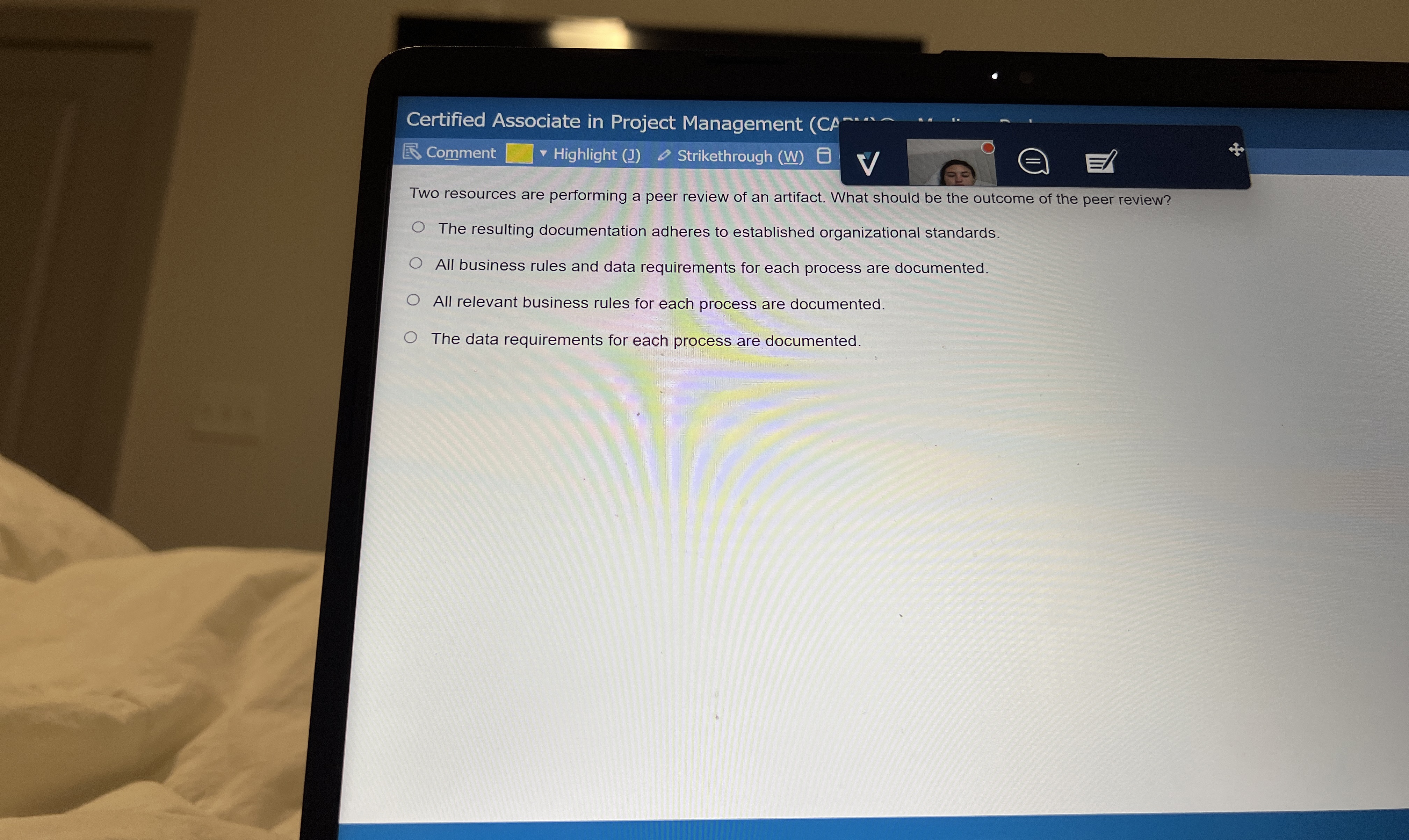  Certified Associate in Project Management Comment Highlight (J) O Strikethrough (W)