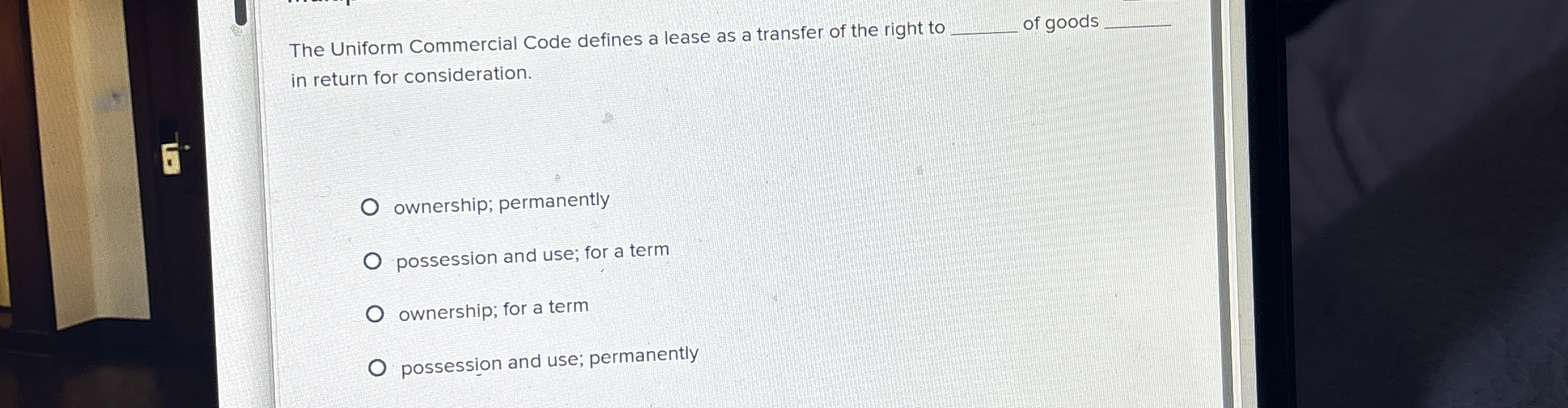  The Uniform Commercial Code defines a lease as a transfer of