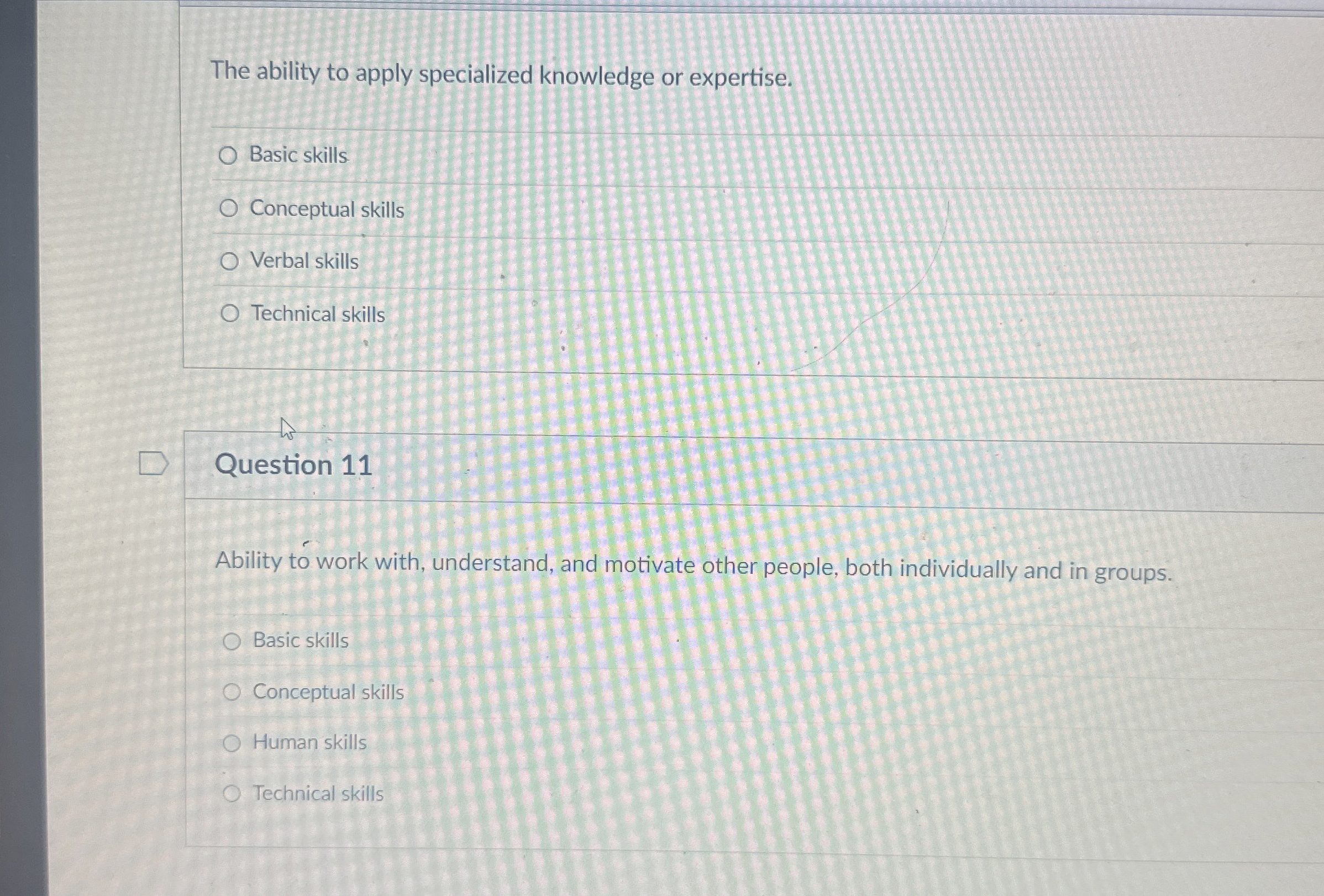  The ability to apply specialized knowledge or expertise. Basic skills Conceptual