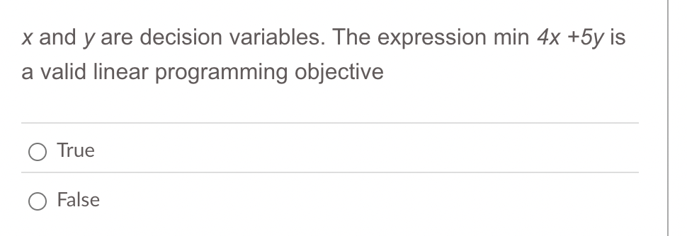  Question 1 A solution that satisfies one constraint in a problem