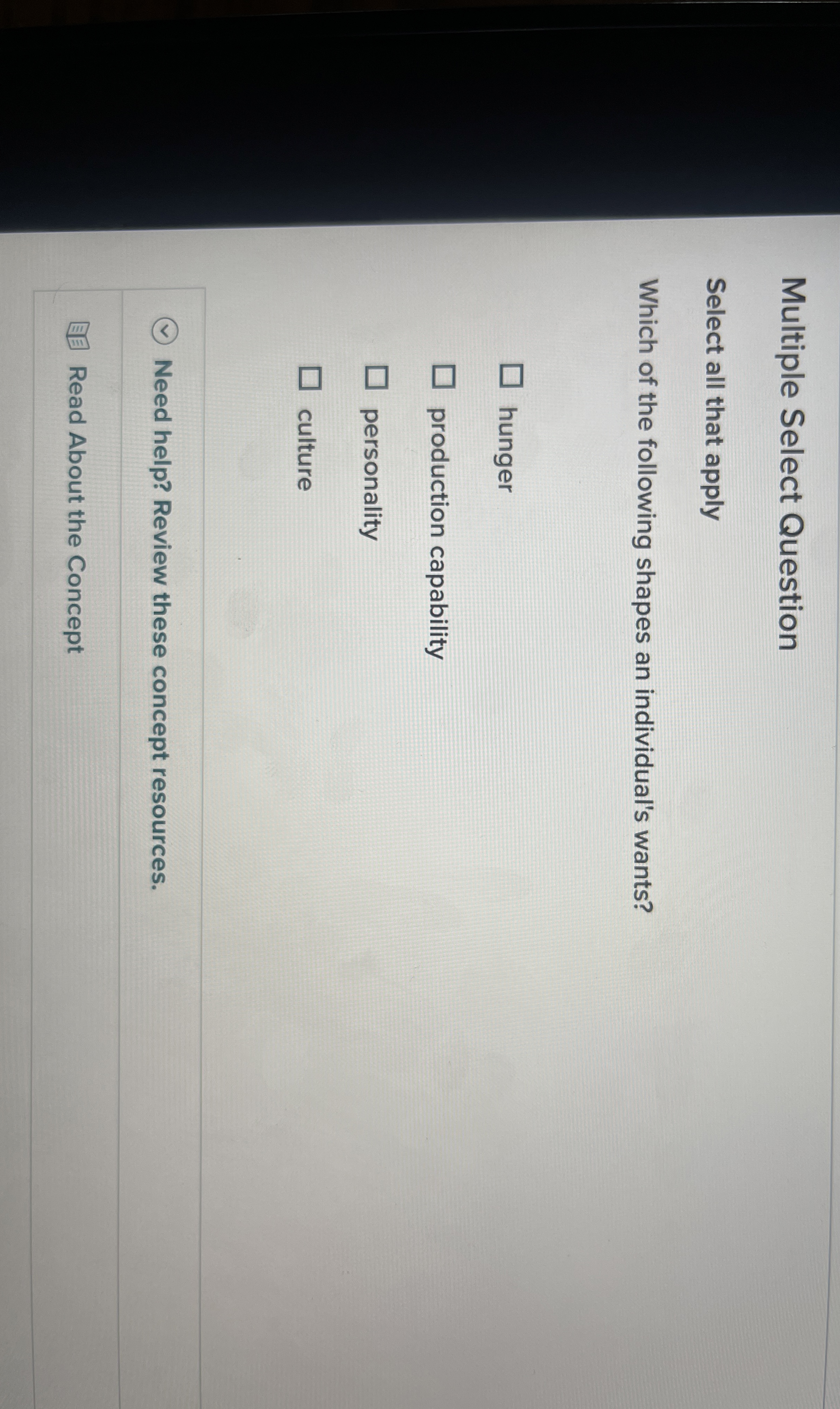  Multiple Select Question Select all that apply Which of the following