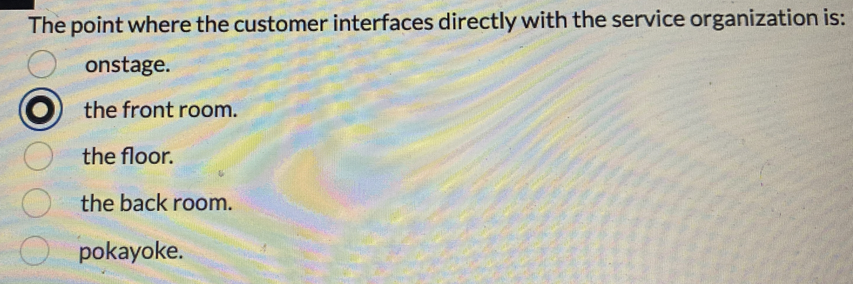 The point where the customer interfaces directly with the service organization
