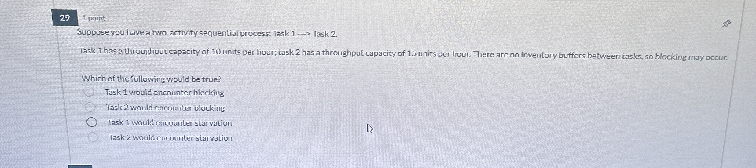  1 point Suppose you have a two-activity sequential process: Task 1dots