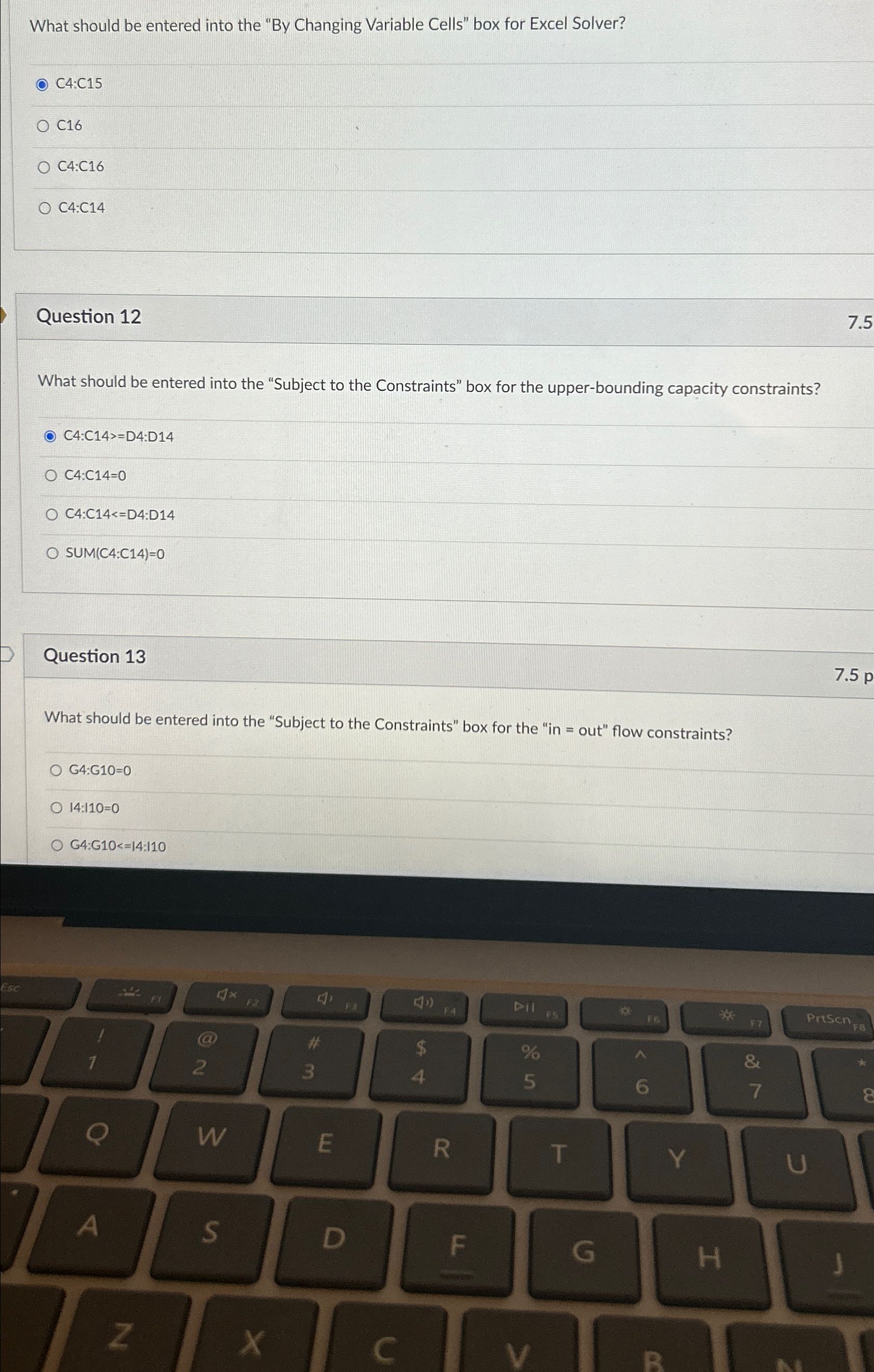  What should be entered into the "By Changing Variable Cells" box