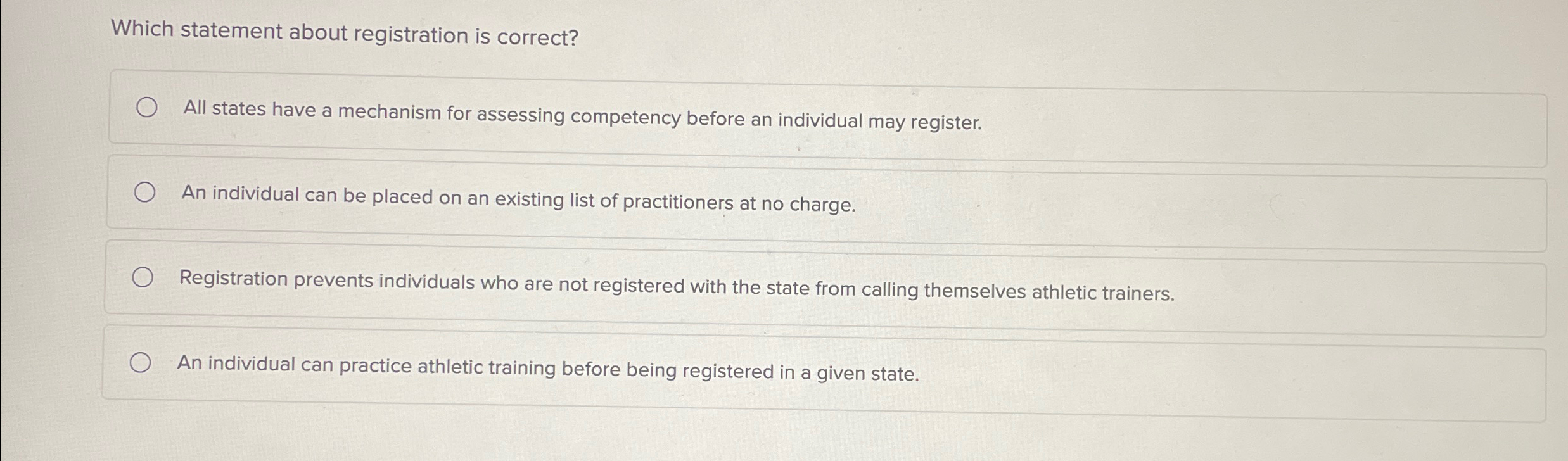  Which statement about registration is correct? All states have a mechanism