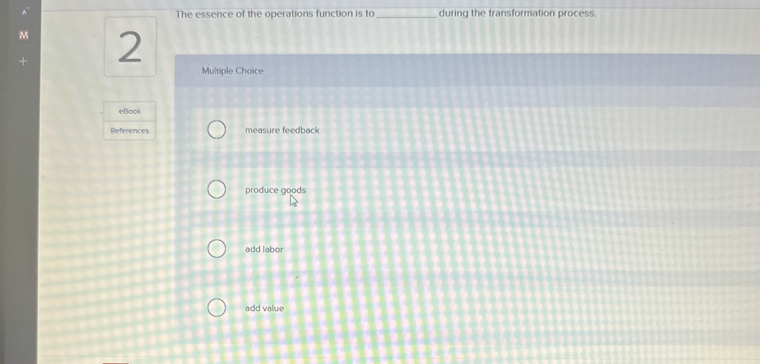  ??? The essence of the operations function is to q, during