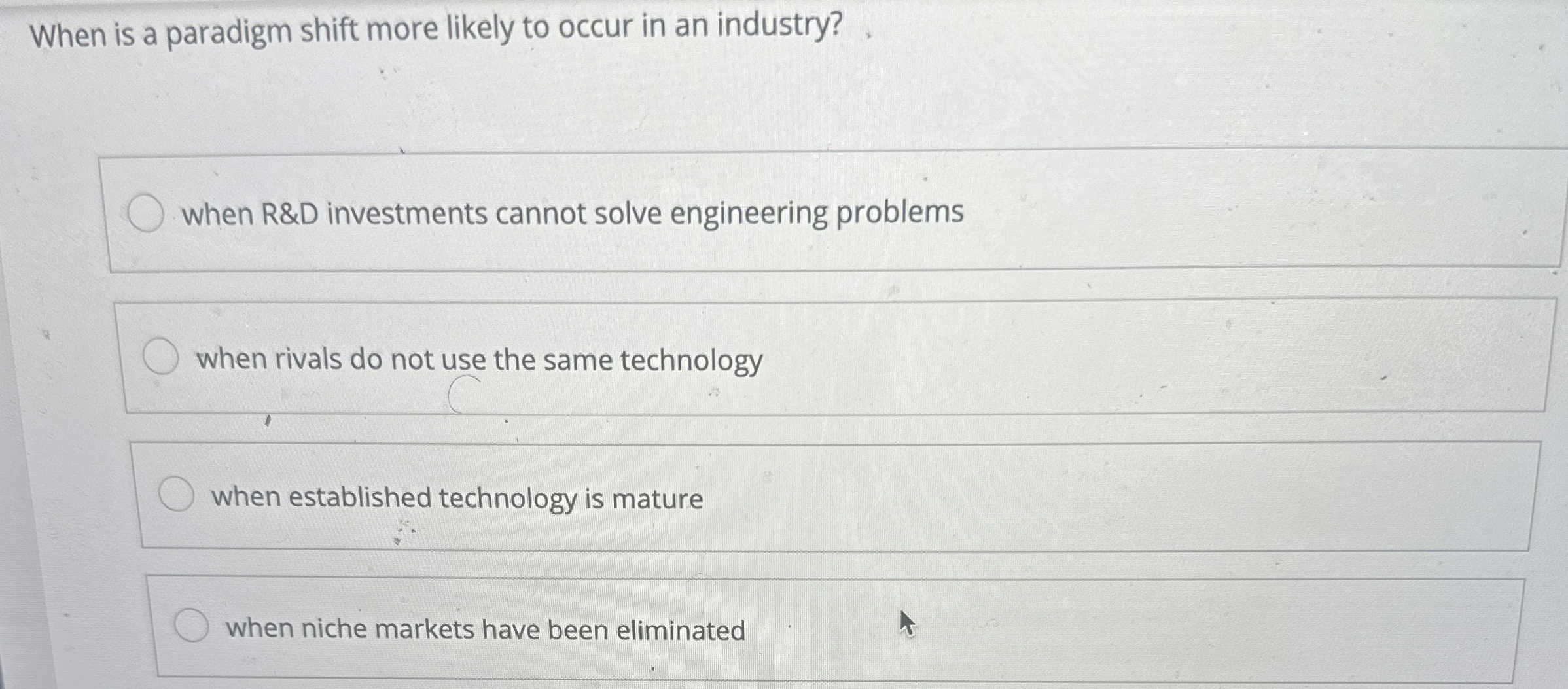 When is a paradigm shift more likely to occur in an