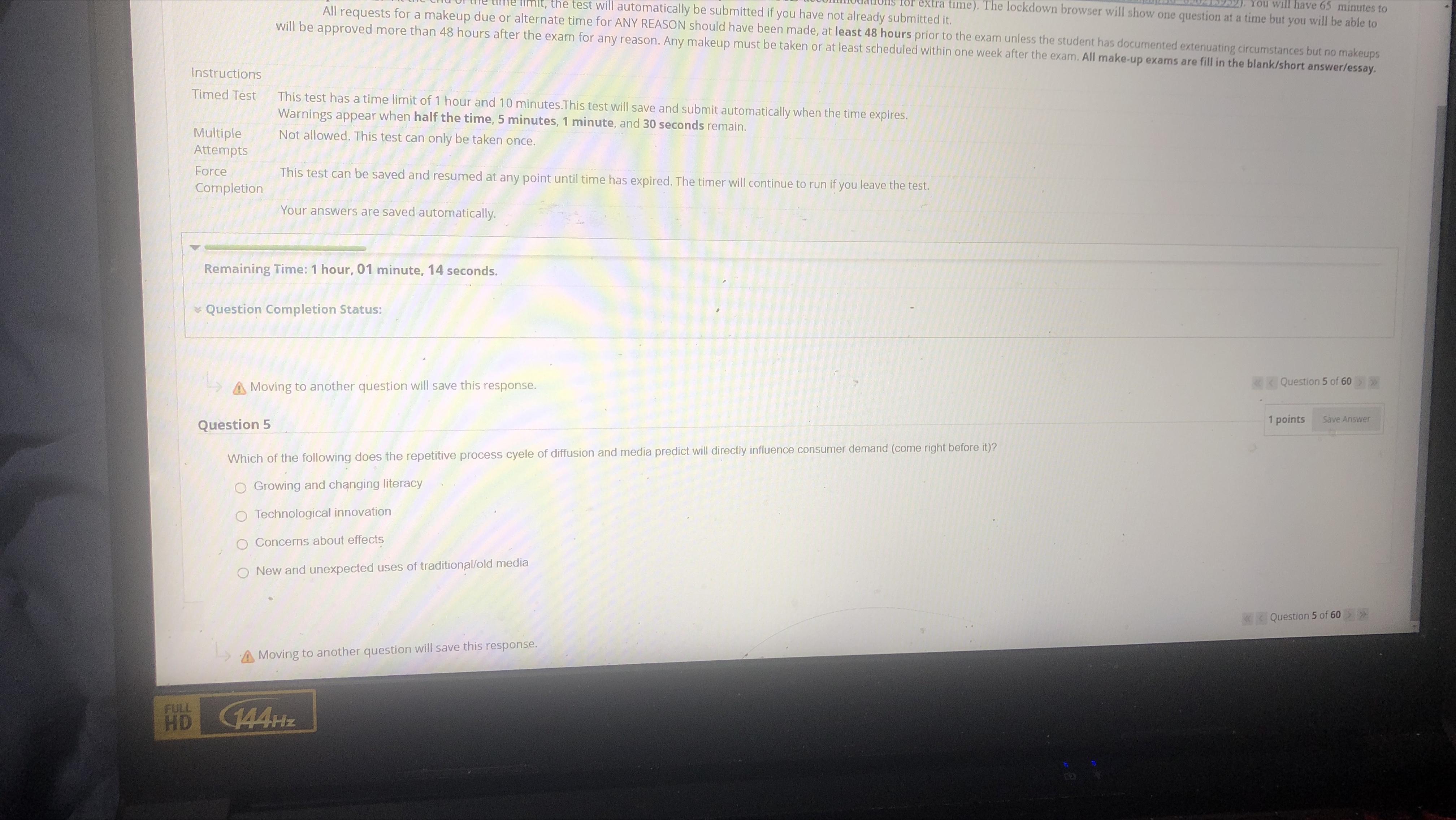  , the test will automatically be submitted if you have not