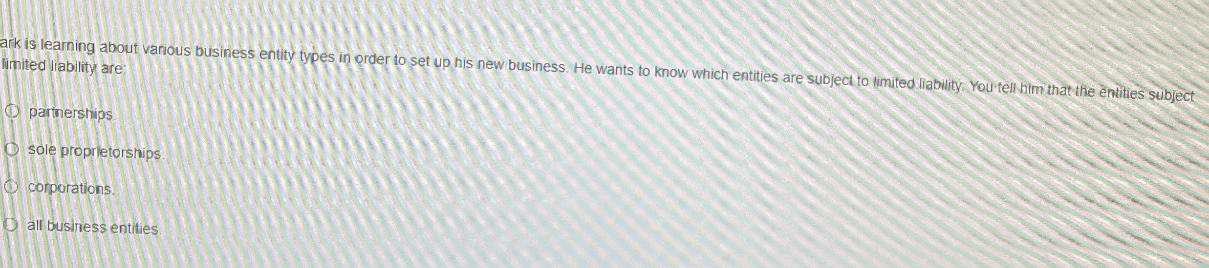  ark is learning about various business entity types in order to